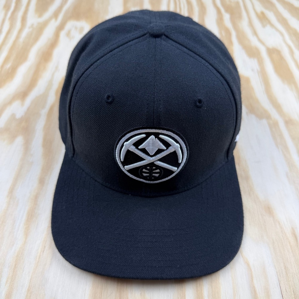 Denver Nuggets 47 Brand Snapback Hat Black White Pickaxe Logo NBA Cap OSFA